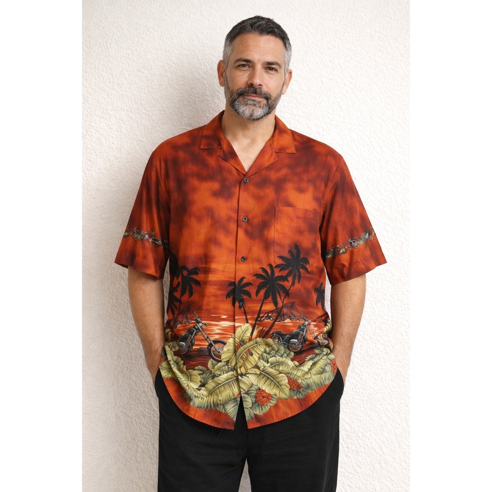 Vintage Style Tropical Aloha Shirt Pacific Legend Men's XL Made Hawaii